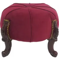 Casa Padrino Barock Sitzhocker - Rundhocker - Bordeaux Rot / Braun - Barock Möbel