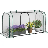 Coast Mini-Gewächshaus – tragbares Gewächshaus – aufrollbare Reißverschlusstür – wasserdichter PE-Sonnenschutz – weiß/grün 118 x 55 x 60 cm