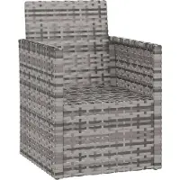Syfax Gartensessel mit Kissen Grau Poly Rattan
