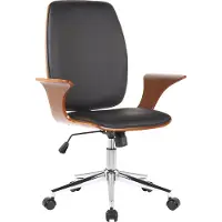 TPFLiving Bürostuhl Burton Kunstleder walnuss/schwarz