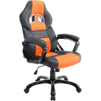 TPFLiving Bürostuhl Peso Kunstleder schwarz/orange