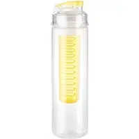 Rosenstein & Söhne Trinkflasche, Wasserflasche mit Fruchtbehälter, Tritan, gelb