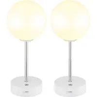 Globo Lighting 2er Set LED Tischleuchte, Akku, Höhenverstellbar, H 28 cm