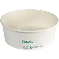 Biopak Bowl Ronda WIDE+ Karton/PLA Weiß 1300 ml Weiß Karton FSC/PLA 184x184x66 | Packung (25 Stück)