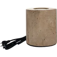 Luxula Tischleuchte, JAR, Zement, E27, Textilkabel mit Schalter