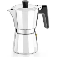 BRA Perfecta | Italienische Induktionskaffeemaschine, Aluminium, Fassungsvermögen 12 Tassen, silberfarben