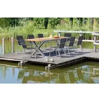 Natur24 Ausziehtisch Spectra 245-331 x 100 x 75 cm Teakholz und Edelstahl