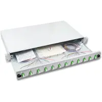 Efbe-Schott Spleißbox LC 50/125µm OM5 ausziehbar 12 -- Pigtails abgesetzt/6 Kuppl.