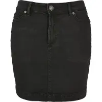 Urban Classics leichtes Damen Kleid Stretch Reißverschluss Taschen Schwarz