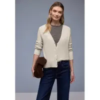 Street One Cardigan mit V-Auschnitt und Rollkante