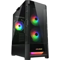 Cougar CGR-5ZD1B-RGB, Midi Tower, PC, Schwarz, ATX, CEB, EATX, micro ATX, Mini-ITX, Metall, Multi