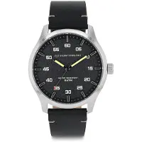 Tom Tailor Herren Armbanduhr silber - Ziffernblatt schwarz mit 40mm, silber, Gr. ONESIZE