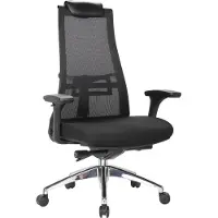 Dmora Bürostuhl Dmihail, Chefsessel aus Mesh mit Armlehnen, ergonomischer Bürositz, 71x69h110/118 cm, schwarz
