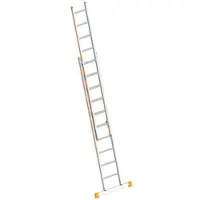 Layher Schiebeleiter TOPIC 10 Sprossen, Aluminiumleiter 2x10 Sprossen, zweiteilig, a...