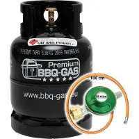 BlueCraft Premium BBQ-GAS Flasche 8kg ungefüllt im Set 1 Regler und Schlauch