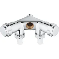 GROHE WAS-Doppelventil 41020 Einfach Design-Griff DN15 Rückflussverh. chrom