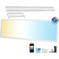 Aigostar 120x30 LED CCT Aufputz Bluetooth Mesh Smart Panel Leuchte Dimmbar (APP) Steuerung Aufbau-panel (inkl. Aufbaurahmen)