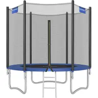 Songmics Ø 244 cm Trampolin bis 80kg mit Leiter+Netz+Randabdeckung robust sicher stabil solid Gartentrampolin STR8FT