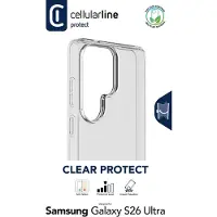 Cellularline Clear Protect - Galaxy S26 Ultra Starre Schutzhülle mit Gummirändern