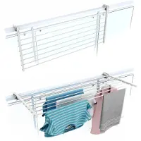 Foxydry Balkon Wäscheständer Beidseitig Klappbar Wetterfest 102 cm Weiß