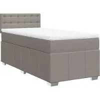 Syfax Boxspringbett mit Matratze Taupe 100x200 cm Stoff