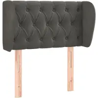 Syfax Kopfteil mit Ohren Dunkelgrau 83x23x78/88 cm Samt