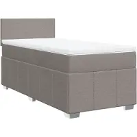Syfax Boxspringbett mit Matratze Taupe 100x200 cm Stoff