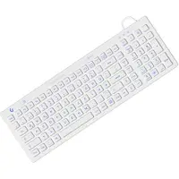 Keysonic KSK-6031INEL-Wh (DE), Kompakt Hygienetastatur, Industrietastatur, USB, Beleuchtung, weiß, Volle Größe (100%), Kabelgebunden, USB, QWERTZ, Weiß