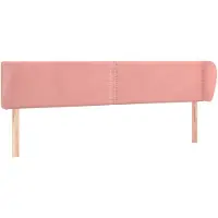 Syfax Kopfteil mit Ohren Rosa 203x23x78/88 cm Samt