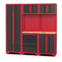 Feistos , Werkstatteinrichtung "Juno 22", schwarz/rot, 198 x 46 x 198 cm (B x T x H), 1 Hochschrank