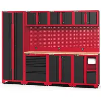 Feistos , Werkstatteinrichtung "Juno 23", schwarz/rot, 264 x 46 x 198 cm (B x T x H), 1 Hochschrank