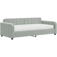 vidaXL Tagesbett mit Matratze Hellgrau 90x190 cm Samt
