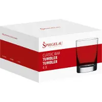Spiegelau Classic Bar Tumbler, 4er Set, Whiskybecher, Whiskyglas, Whisky, Glas, Kristallglas, 280 ml, 9000175