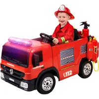 Actionbikes Motors Elektro Feuerwehr Auto | Feuerwehrauto Kinderauto - Bremsautomatik - Kinder Fahrzeug - Sirene & Blaulicht - Bluetooth - ab 3 Jahre