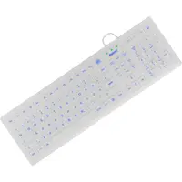 Keysonic KSK-8031INEL-Wh (DE) Hygienetastatur, Industrietastatur, USB, Beleuchtung, weiß, Volle Größe (100%), Kabelgebunden, USB, QWERTZ, Weiß