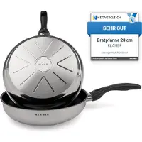 KLAMER Bratpfanne 28cm, antihaftbeschichtete Induktions-Pfanne, Premium Beschichtung, hochwertige Profi-Universalpfanne