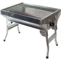 Olymp Handels GmbH Schaschlik Grill Mangal Angler, rostfrei mit Klappbeinen, Edelstahl, Holzkohlegrill, Portable, Kompakt, BBQ