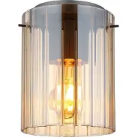 Globo Lighting LED Deckenleuchte, Metall grau, Glas, amber, H 23 cm