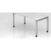 Proregal - Büromöbel mit top Leistungsdaten Schreibtisch Pejo | Weiß | Silber Gestell | BxT 160x80cm | Arbeitshöhe 68-76cm | stufenlos höheneinstellbar | 4-Fuß-Gestell eckig | Rechteckform mit schwebender Tischplatte