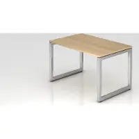 Proregal - Büromöbel mit top Leistungsdaten Schreibtisch Pavo | Eiche | Silber Gestell | BxT 120x80cm | Arbeitshöhe 65-85cm | höhenjustierbar, 1cm Raster | O-Fuß-Gestell eckig | Rechteckform mit schwebender Tischplatte