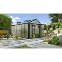 Pergart Vitavia, Aktionsangebot (inkl. 100 Euro Zubehör): Gewächshaus "Zeus Comfort 13800", schwarz, 13,8 m², 10 mm HKP