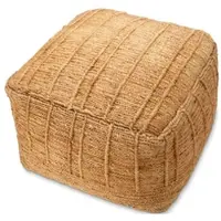 Casa Padrino Luxus Hocker aus Natur Jute 60 x 60 x H. 40 cm - Wohnzimmer Sitzhocker - Luxus Möbel