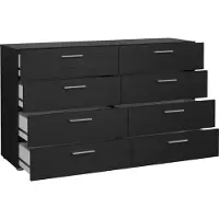 Ebuy24 Pepe Kommode 8 Schubladen schwarze Struktur.