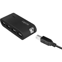 Logilink USB 2.0 Hub 4-Port mit Netzteil schwarz