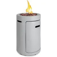 Blumfeldt Crete Gas-Feuerstelle 13 kW Flüssiggas Edelstahl Hellgrauer Stein
