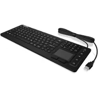 Keysonic KSK-6231 INEL (CH) Hygienetastatur, Industrietastatur, Beleuchtung, Touchpad, schwarz, 2 Maustasten, USB, Wasserdicht IP68