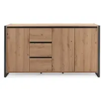Furn.Design Sideboard Eiche Artisan und Grau 160 cm Viel Stauraum Industrial Malta