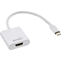 InLine USB Display Konverter, USB-C Stecker zu HDMI Buchse 4K/60Hz, silber, 0,2 m, USB Typ-C, HDMI, Stecker, Buchse, Gold