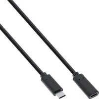 InLine USB 3.2 Gen.1x2 Kabel, USB-C Verlängerung ST/BU, schwarz, 1,5m, 1,5 m, USB C, USB C, USB 3.2 Gen 2 (3.1 Gen 2), Schwarz