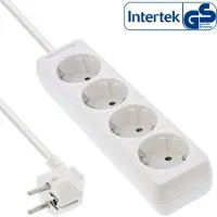 InLine Steckdosenleiste, 4-fach Schutzkontakt weiß, 5m, 5 m, Drinnen, Typ F, Type F (CEE 7/4), Abgewinkelt, 1,5 mm²